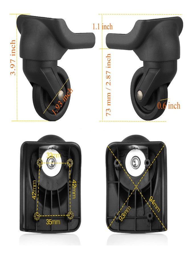 AUZPFRUM Pair of Replacement Luggage Wheel Repair Suitcase Bag Parts Spinner Wheels for Customs Box, Luggage Repair Wheels with Screws - Image 3